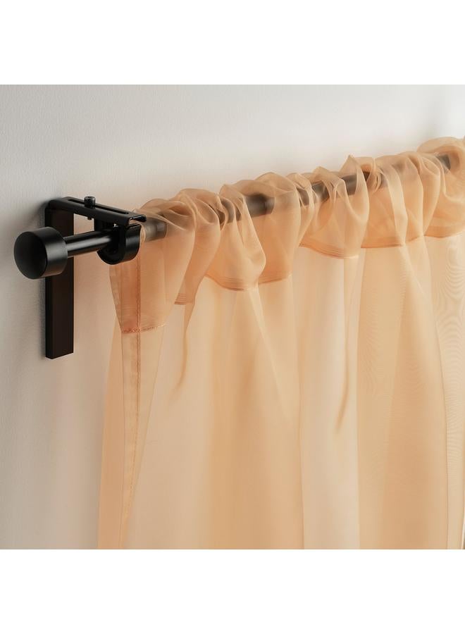 Zaboon Sheer Curtains, 1 Pair, Orange/With Rod Pocket, 145X300 Cm - Image 5