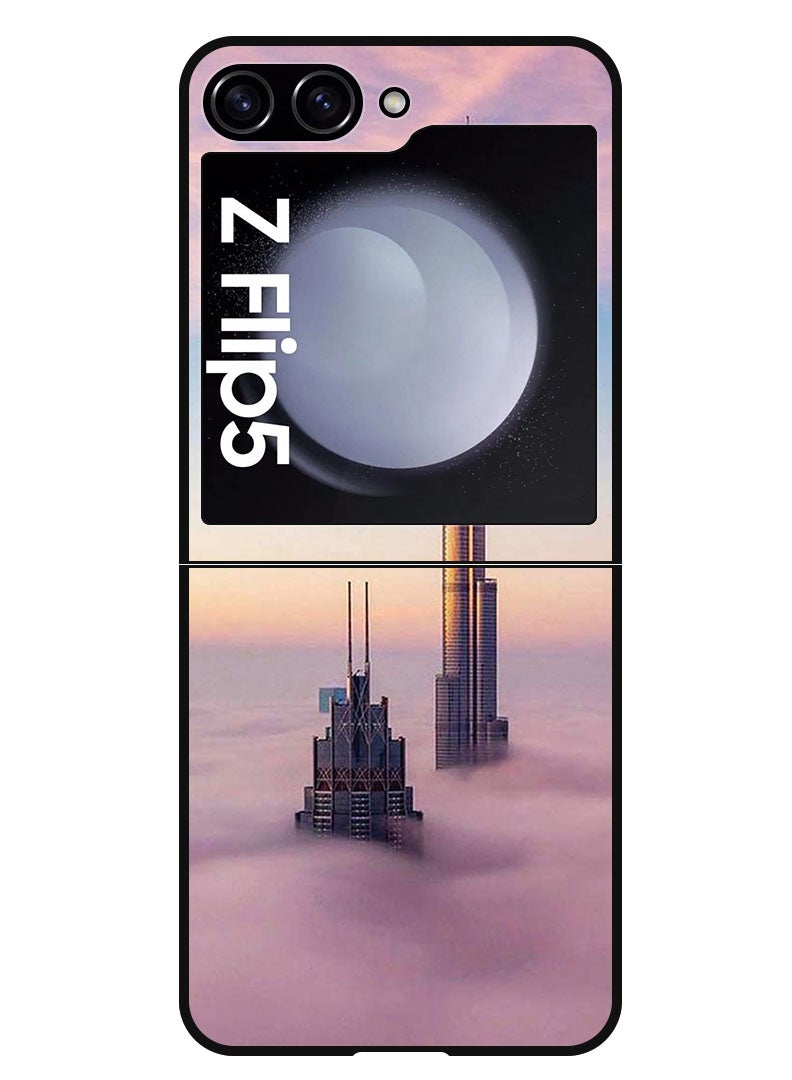 Protective Case Anti Scratch Shock Proof Bumper Cover For Samsung Galaxy Z Flip 5 Burj Khalifa In Clouds