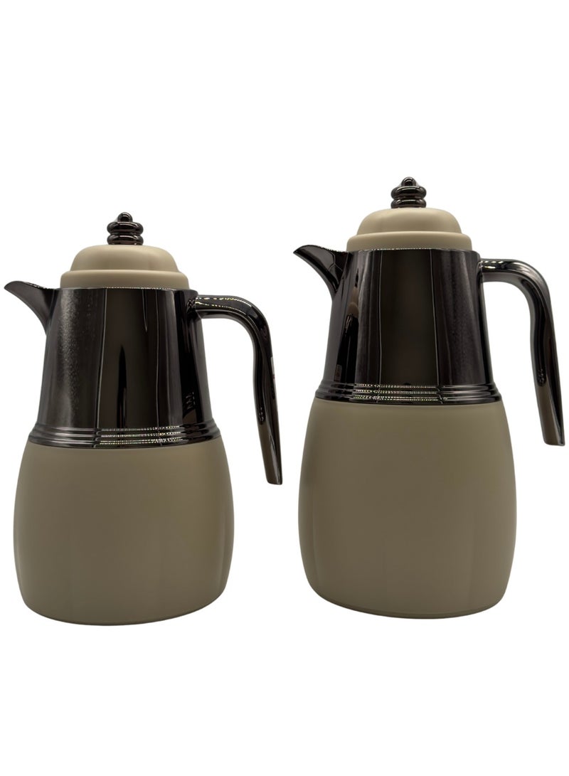AL-GANNAS 2 Peice Thermos Set for Tea & Coffee | 1L & 0.7L | High-Quality with 2-Year Heat Retention Warranty | Elegant New Design - Image 1