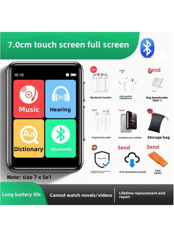 Bingjie Walkman Student Edition High-use Bluetooth English Listening Player Learning Artifact-Body Color:7.0 Touch Screen Long Battery Life Version/bluetooth 6.0 [free Wireless Headset/luxury Gift Bag-Memory Capacity:8gb [already Downloaded (junior High School) Single Textbook Synchronized + Vocabulary Music.]-[learn  - Image 1