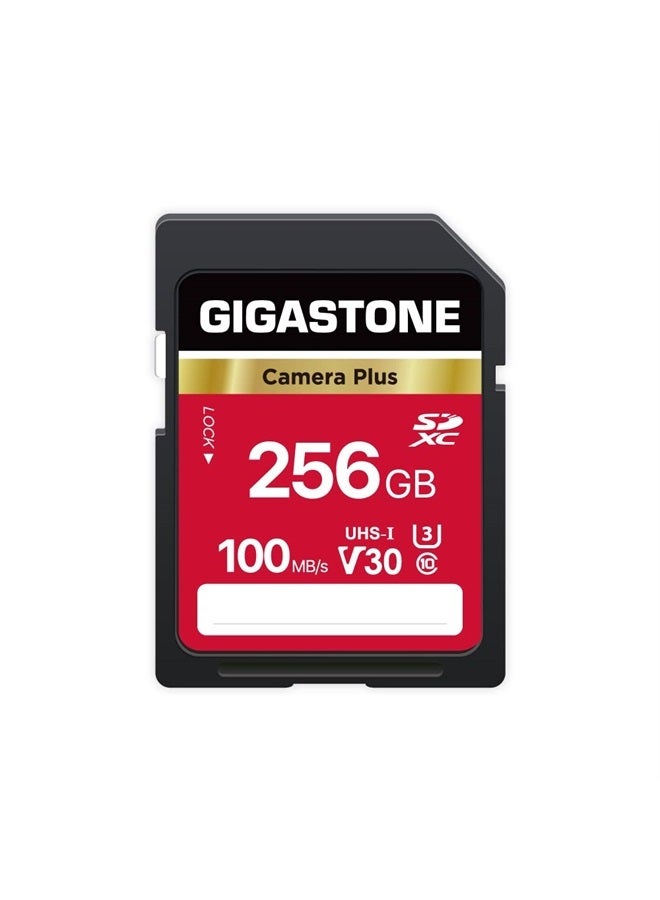 Gigastone 256GB SD Card, Camera Plus, V30 SDXC Memory Card High Speed UHD Video Compatible with Canon Nikon Sony Pentax Kodak Olympus Panasonic Digital Camera, with 1 Mini case  - Image 1
