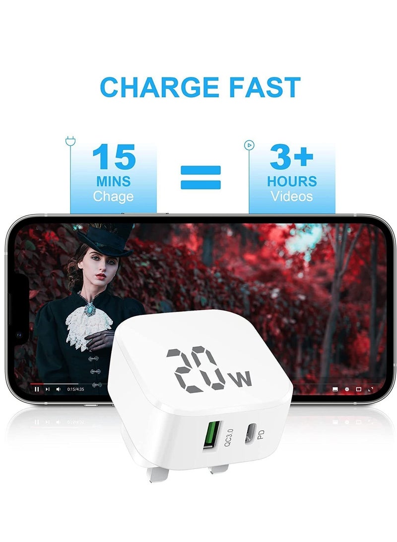 ELTRAZONE For iPhone 14 14 Pro 14 Pro Max Fast Charging USB-C PD 20W Plug Charger Cable - Image 3