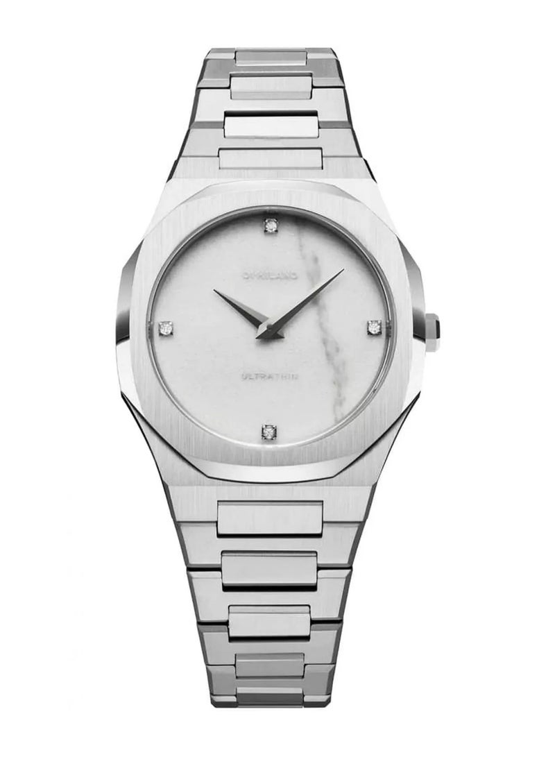 دي وان ميلانو ساعة نسائية D1 Milano Ultra Thin Marble Silver UTBL13 مقاس 34 مم - Image 1