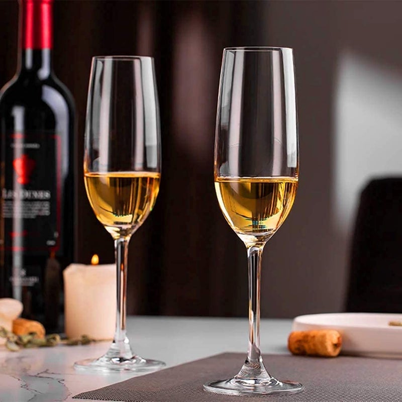 NeWine Wine Glass Red or White Wine Champagne Flutes Crystal Glass 190 ml Lead Free Shatter Resistant Wine Glasses Set of 2 Clear - Image 3