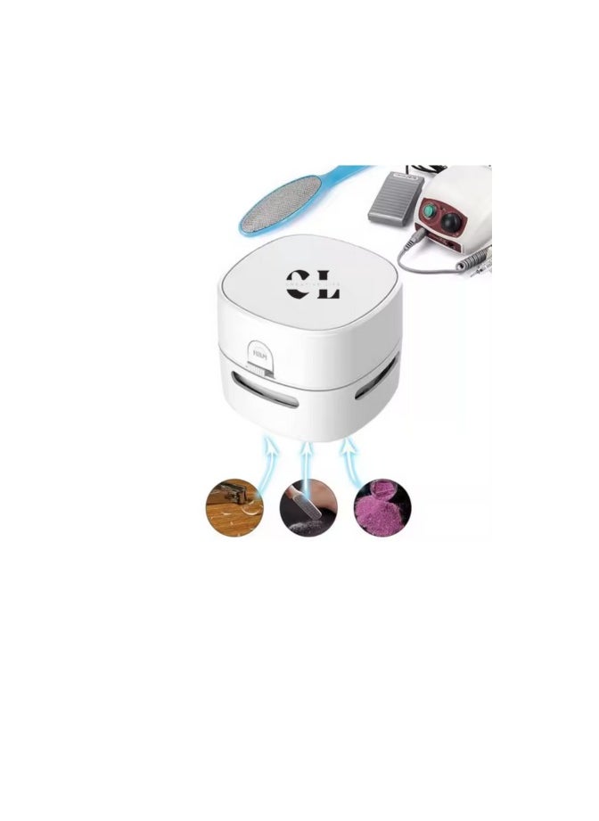 Mini Desktop Vacuum Cleaner, Portable Keyboard Cleaner, Battery-Powered Handheld Energy-Saving Design, 360° Rotatable Cordless, Suitable for Home/ School/Office/Keyboard.(Batteries not Included)