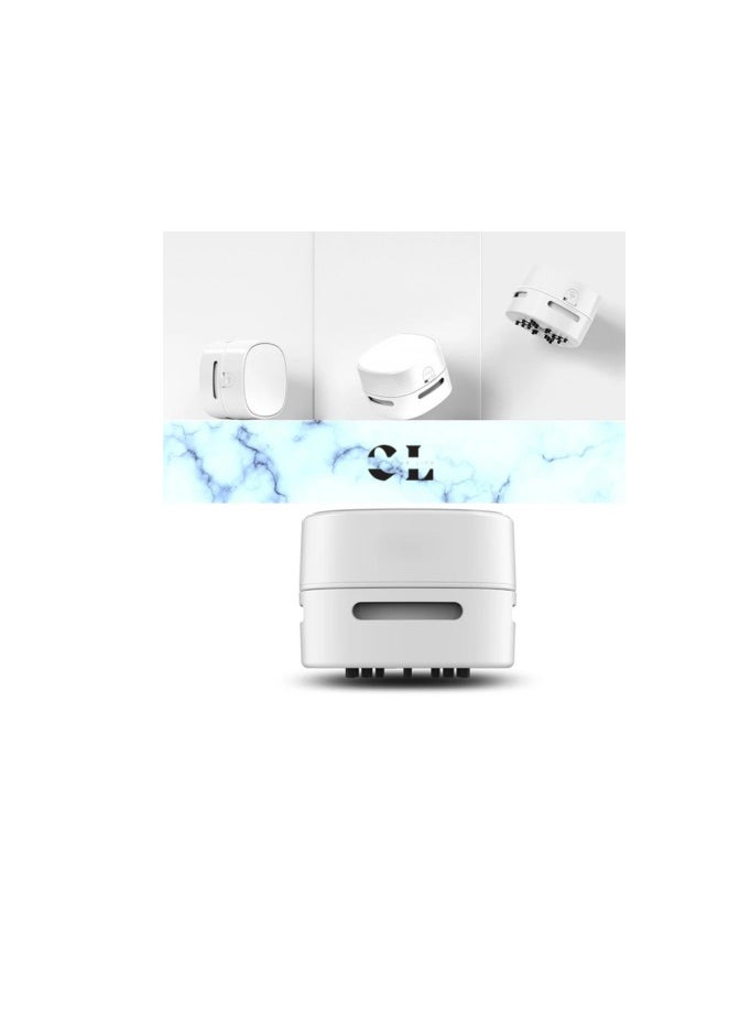 Mini Desktop Vacuum Cleaner, Portable Keyboard Cleaner, Battery-Powered Handheld Energy-Saving Design, 360° Rotatable Cordless, Suitable for Home/ School/Office/Keyboard.(Batteries not Included)