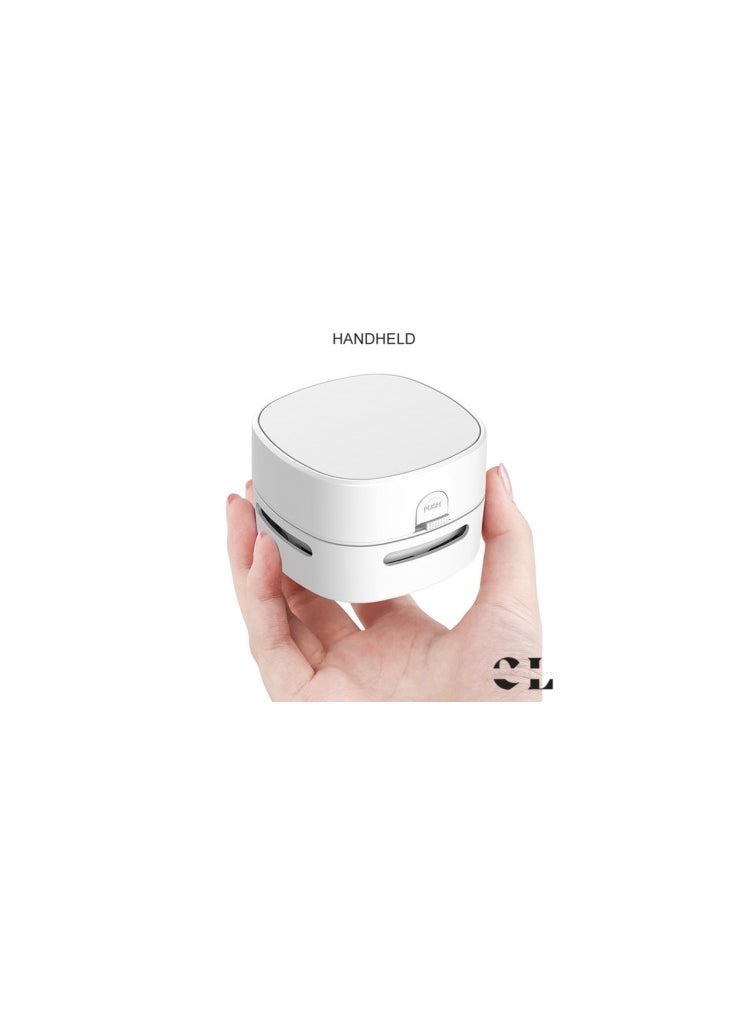 Mini Desktop Vacuum Cleaner, Portable Keyboard Cleaner, Battery-Powered Handheld Energy-Saving Design, 360° Rotatable Cordless, Suitable for Home/ School/Office/Keyboard.(Batteries not Included)