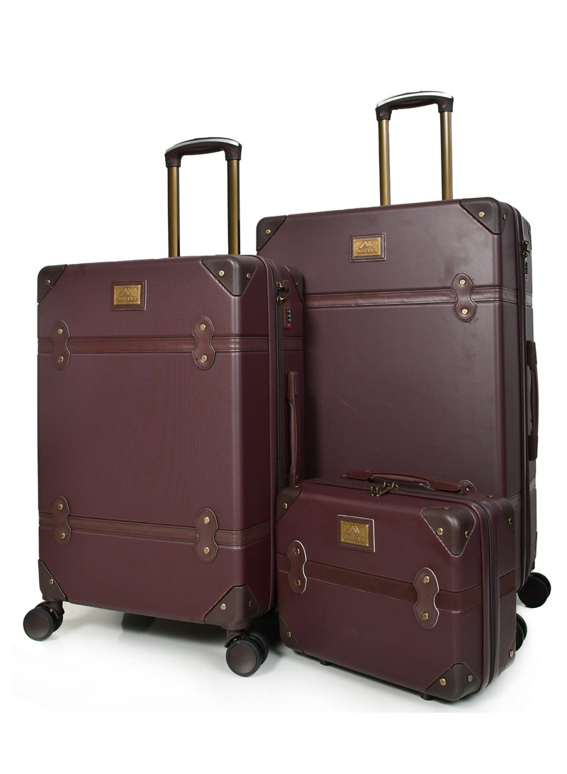 MORANO Classic Morano Travel Bags 4-Pieces with Rotating Wheels and a Safety Lock Sizes : 28''-24''-20''-14 Inch Color (Coffee) - Image 2