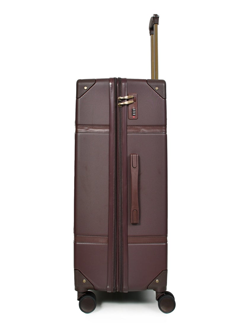 MORANO Classic Morano Travel Bags 4-Pieces with Rotating Wheels and a Safety Lock Sizes : 28''-24''-20''-14 Inch Color (Coffee) - Image 5