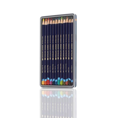 Derwent Inktense Permanent Watersoluble Pencils Tin, Drawing & Painting, Ideal For Layering, Use on Fabrics, Wax-based, Professional Quality - 700928 (Set of 12) - Image 2
