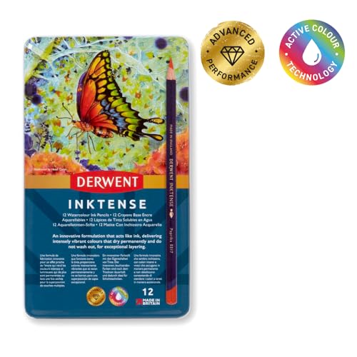 Derwent Inktense Permanent Watersoluble Pencils Tin, Drawing & Painting, Ideal For Layering, Use on Fabrics, Wax-based, Professional Quality - 700928 (Set of 12) - Image 3