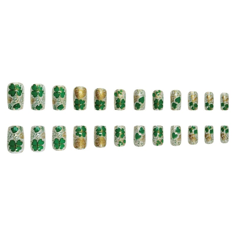 Pack of 24 User Friendly False Nails Gold Glitters False Nails Safe for Women Gril Decors Nail - Image 4