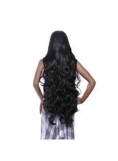 AGPtek AGPTEK 40 Inches Heat Resistant Long Curly Wave Wig with Full Head Clip  Black 