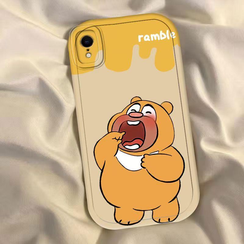 Apple iPhone XR Phone Case, TPU Shockproof, Stylish and Creative Cartoon Open-Mouth Bear, Drop-Proof Soft Phone Case