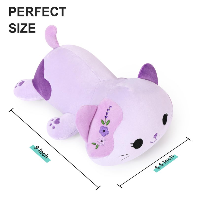 Onsoyours Original Lavender Cat Plush Kitty Plushies Toy Kitten Stuffed Animal Soft Pillow Little Kawaii Plushie Gift for Kids & Adults (Lavender Cat,9") - Image 3