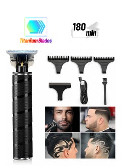 SYOSI Beard Trimmer for Men, Trimmer for Men Professional Zero Gapped Trimmer Cordless Edgers Clippers Grooming Kit with Guide Combs Gifts for Men (Black)  - Image 1