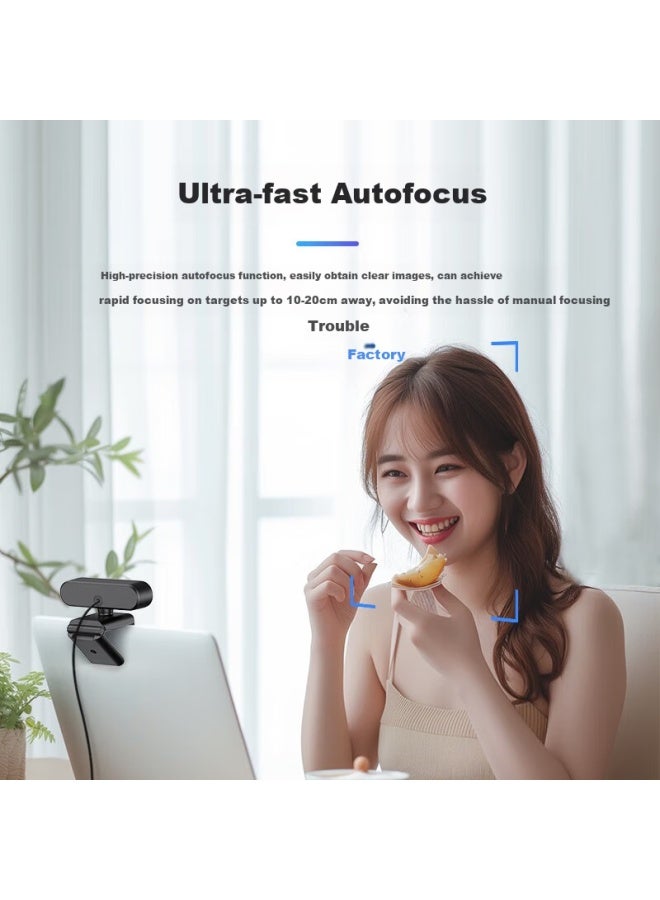 eMeet كاميرا ويب كمبيوتر Emeet Yimi Ultra Hd 4K، 60 إطار في الثانية، كاميرا مخصصة لمكالمات الفيديو عبر الإنترنت والمؤتمرات، ميكروفون مدمج لتقليل الضوضاء، C60E 4K - Image 1