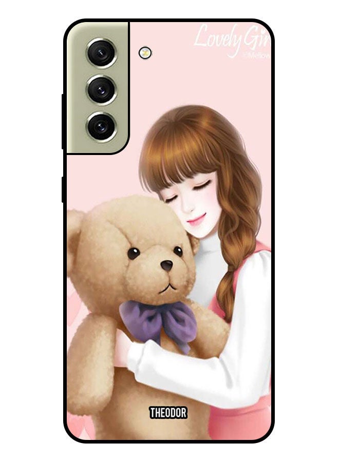 Theodor Protective Case Cover For Samsung Galaxy S21 FE  Lovely Girl Witih Teddy - Image 1