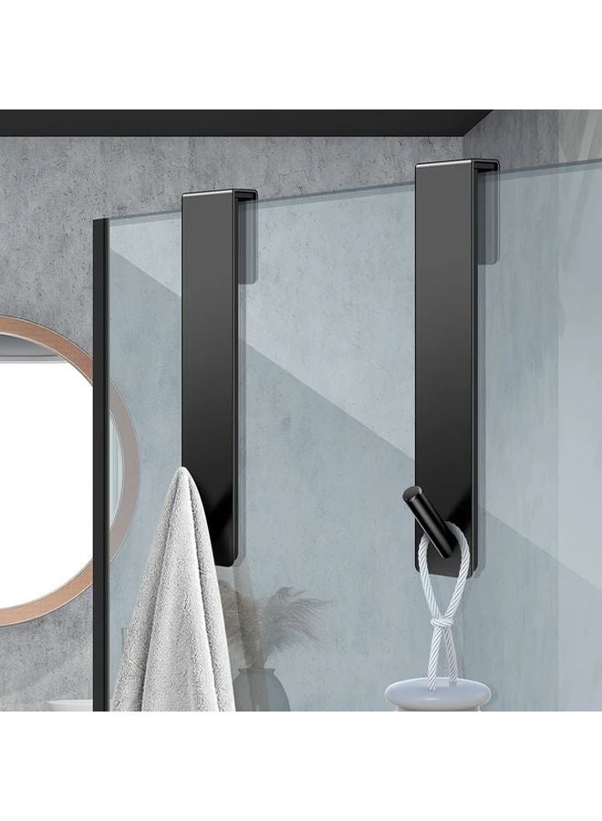 2Pcs Heavy Duty Stainless Steel Wall Mounted Towel Hooks Silvery Space Saving Bathroom Organizer - Image 4