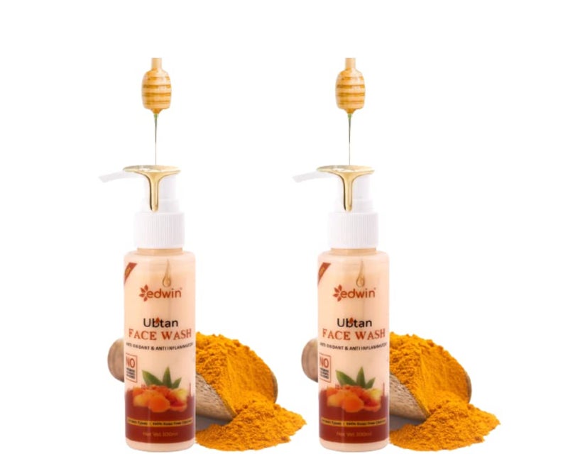 Edwin Turmeric Face Wash  Skin Refreshing Facewash 100ml   Visibly Glowing Skin  Oily Skin  Bright Clear Skin No Parabens Sulphate Silicones  Pack of 2