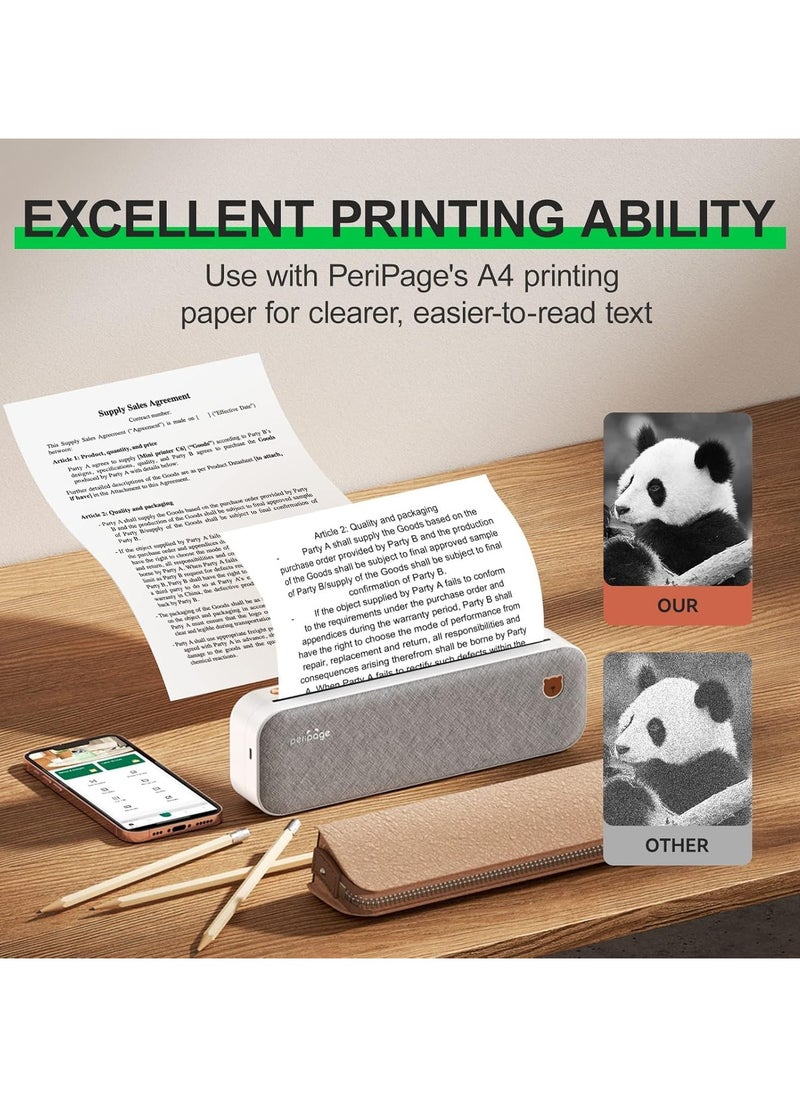 PeriPage Wireless Portable Thermal Printers Inkless Mobile Printer Compatible With iOS Android And Laptop with A4 Thermal Paper Roll  - Image 4