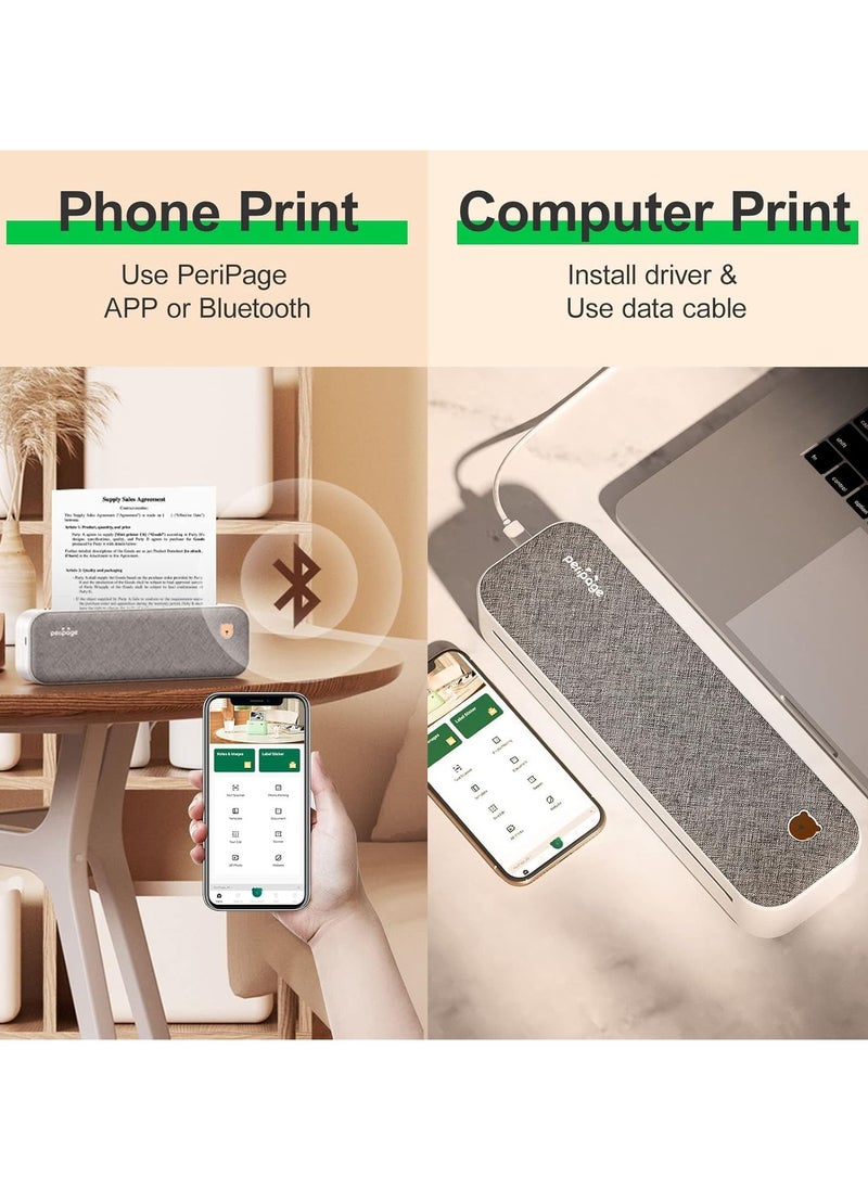 PeriPage Wireless Portable Thermal Printers Inkless Mobile Printer Compatible With iOS Android And Laptop with A4 Thermal Paper Roll  - Image 5