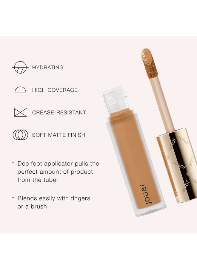 Jouer Essential High Coverage Liquid Concealer - Brightening Concealer - Color Corrector for Under Eye Dark Circles, Spot Coverage, and Eye Primer - Soft Matte Finish, Snow - Image 5