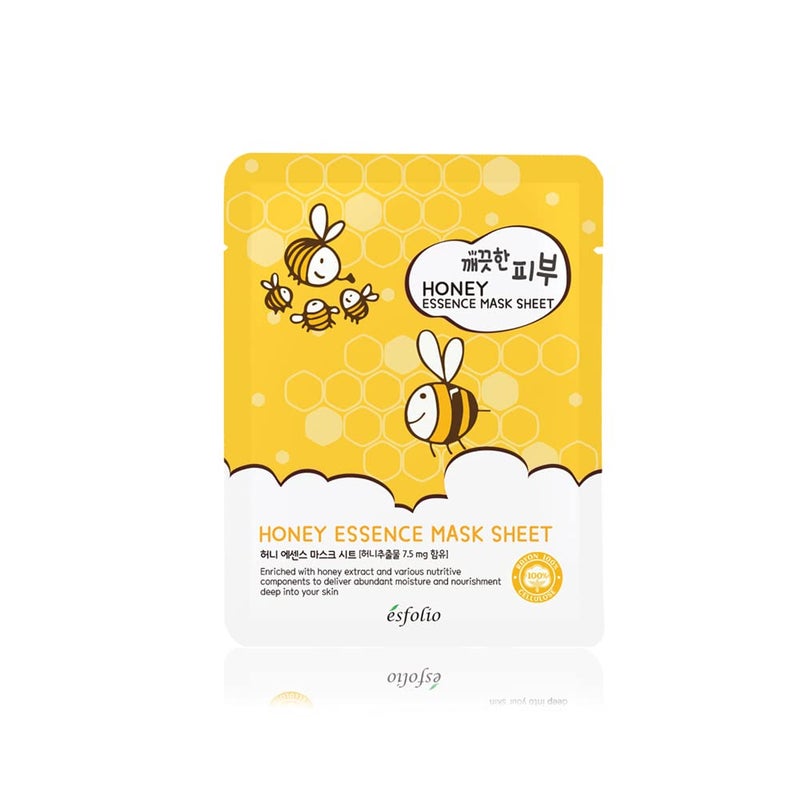esfolio Honey Essence Face Mask  Hydrating  Nourishing Sheet Mask for Dry Dull Sensitive Skin  Moisturizing Face Treatment with Natural Honey Extract Pack of 10