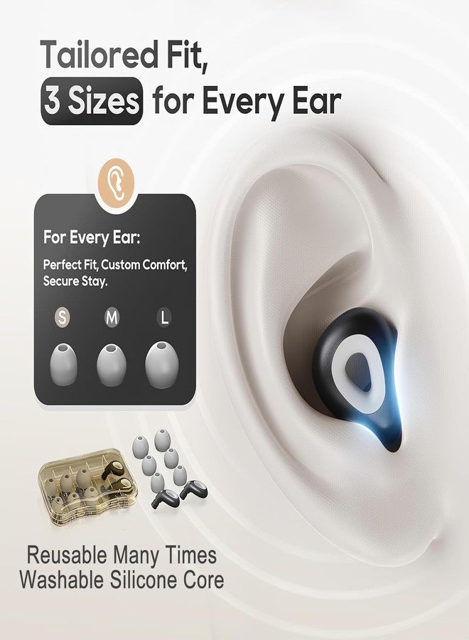 TecoKart® 24dB Noise-Reduction Ear Plugs with Soft-Silicone & Comfortable-Fit for Study and Sleep Reusable | 3 Ear Tips Sizes | Carry Case | SNR 24dB - Image 2