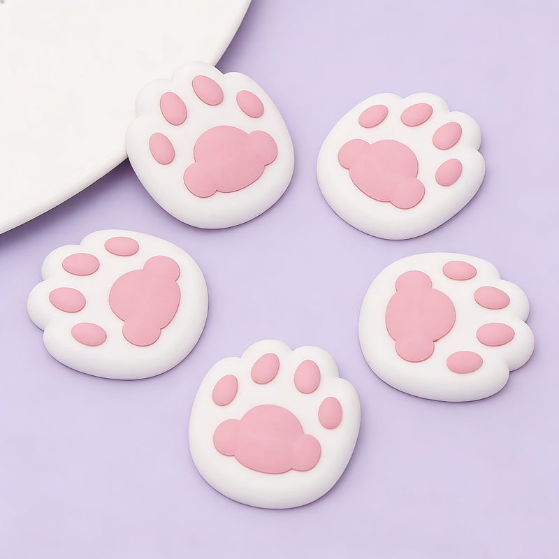 Pinkish Gray Cat Paw Door Stopper 3 Pack Silicone Cushion Double Sided Tape - Image 1