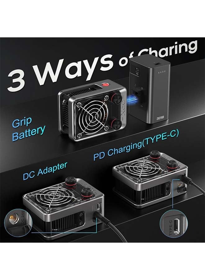 زيون زين زهيون مولوس X60 [رسمي] ضوء فيديو بألوان مزدوجة 60 واط، ضوء كاميرا محمول مستمر، تحكم عبر التطبيق • CRI≥95 • TLCI≥97 • 9 مشاهد للتسجيل الفيديو / البورتريه / الإعلانات التجارية (قياسي) - Image 2