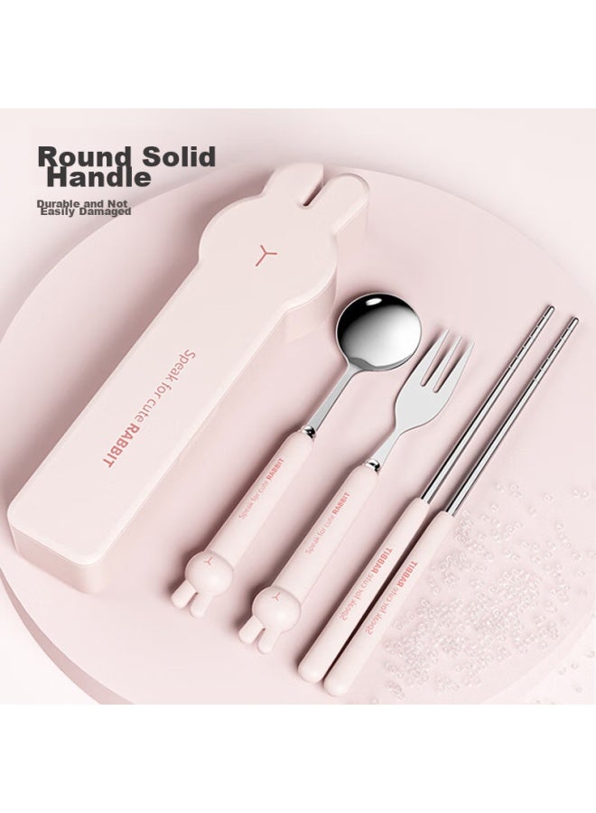 Bao Shi Baoshi Children's Chopsticks And Spoon Set With Portable Box, School Utensils For Elementary Students, Storage Box, Three-piece Set For Takeaway And Work - Image 5