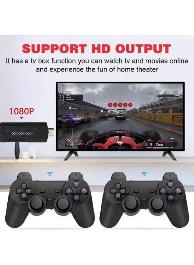 X2 Game TV Stick 2.4G Wireless Double Game HD 4K Arcade Rocker Game Stick-Color:128g Wireless Bluetooth Battery Handle  - Image 1