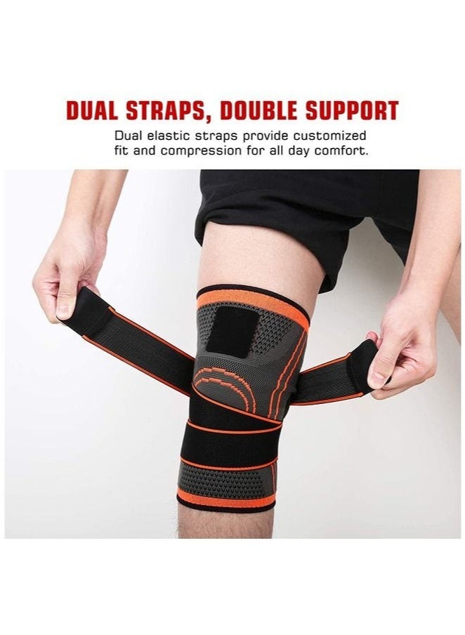 أس تس إل دعامة ركبة مضغوطة مكونة من قطعتين للرجال والنساء، تدعم الركبة للجري وركوب الدراجات وكرة السلة مع حزام قابل للتعديل - Image 3