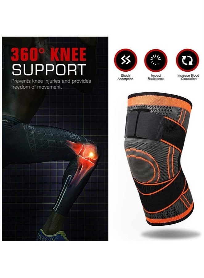 أس تس إل دعامة ركبة مضغوطة مكونة من قطعتين للرجال والنساء، تدعم الركبة للجري وركوب الدراجات وكرة السلة مع حزام قابل للتعديل - Image 2