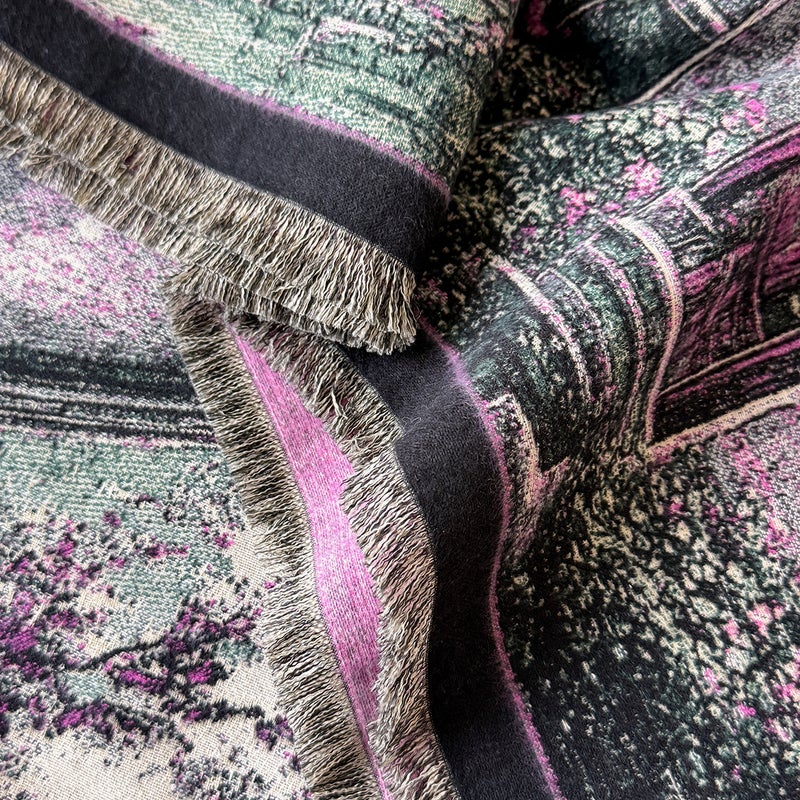 2025 New Chinese Style Ink Painting Landscape Imitation Cashmere Shawl Winter Retro National Style Jacquard Warm Scarf Outerwear Neck Wrap - Image 4