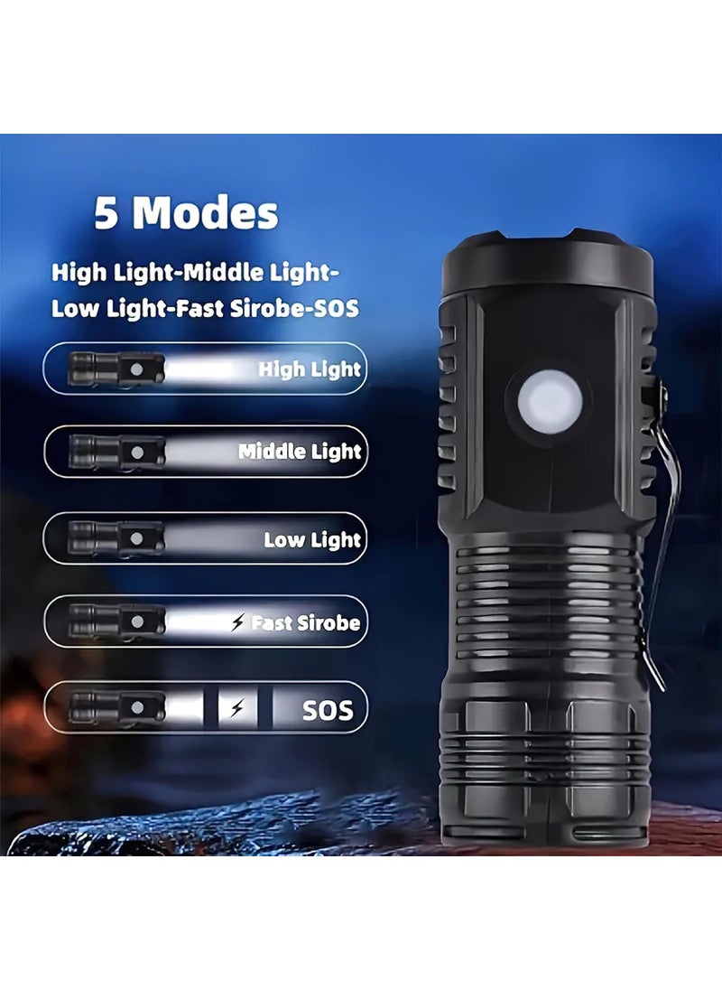 WISKA WISKA Mini Torch Camping Light Rechargeable Small LED Lights with Clip Magnet Portable COB Flashlight for Pocket Travel 3 Light Modes Ideal for Outdoor Camping Emergency Use  - Image 4