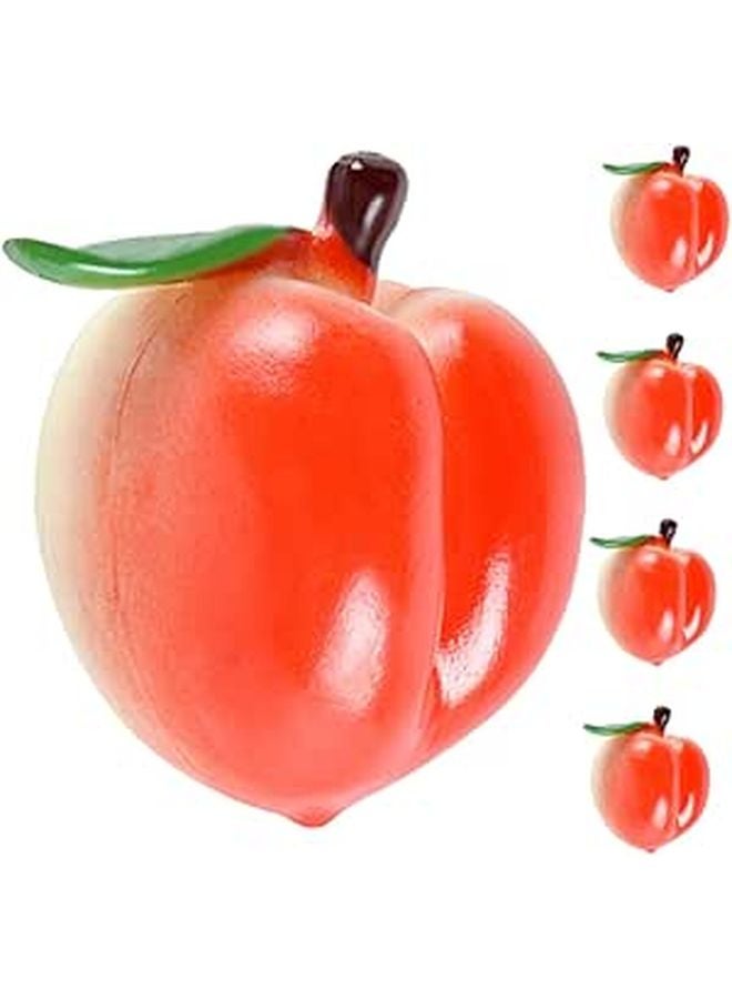 Lifelike Miniature Peach Models Artificial Fruit Decor PVC Props For Display Education 5Pcs - Image 1