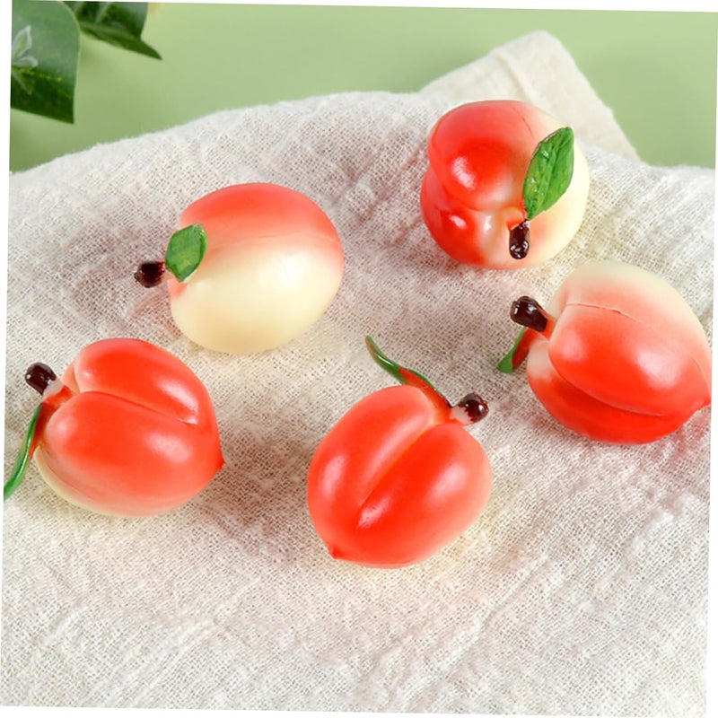 Lifelike Miniature Peach Models Artificial Fruit Decor PVC Props For Display Education 5Pcs - Image 5