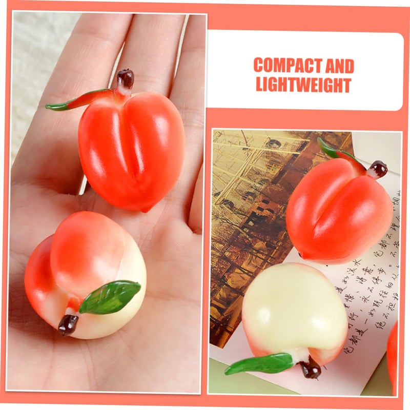 Lifelike Miniature Peach Models Artificial Fruit Decor PVC Props For Display Education 5Pcs - Image 4
