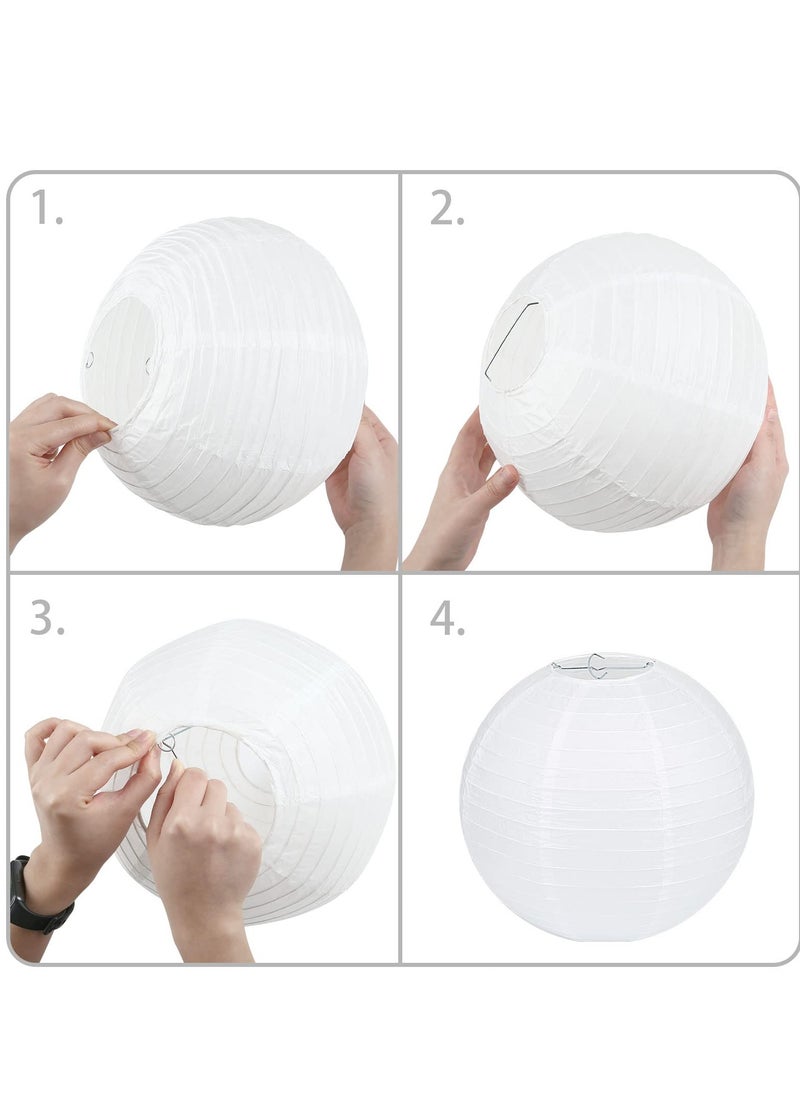Daytoyz 10pcs White Chinese Paper Lanterns Assorted Sizes Decorative Hanging Paper Lanterns for Party Wedding Birthday Holiday DIY Craft 6 8 10 12 Inch  - Image 3