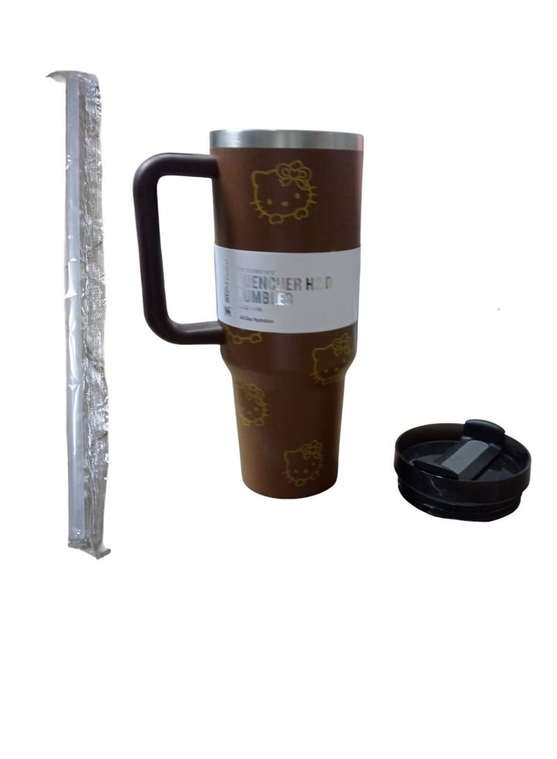 ستانلي كوب ستانلي كوينشر H2.0 فلو ستيت ستانلس ستيل، سعة ( سعة١.١٨ لتر- 40 أونصة ) هالو كيتي - لون الشوكولاتة - Image 4