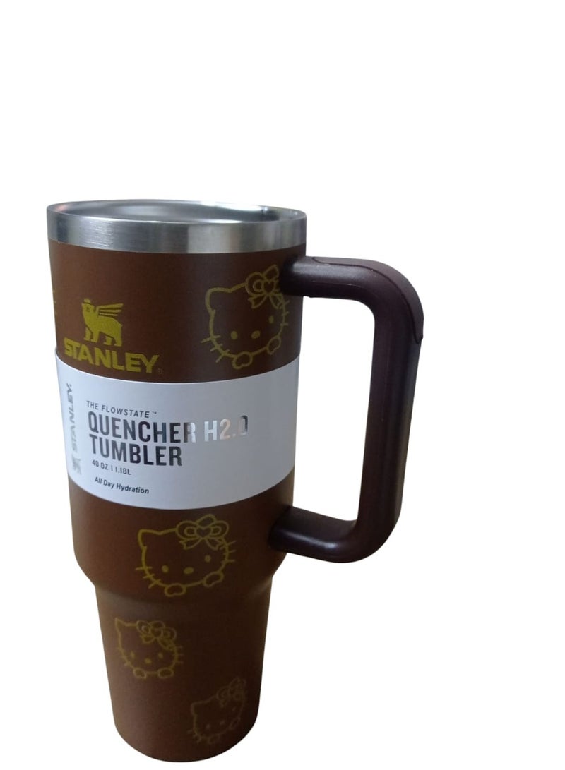ستانلي كوب ستانلي كوينشر H2.0 فلو ستيت ستانلس ستيل، سعة ( سعة١.١٨ لتر- 40 أونصة ) هالو كيتي - لون الشوكولاتة - Image 3