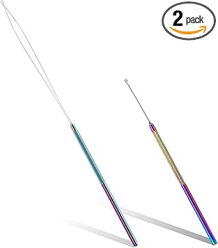 YQQYG أدوات تمديد الشعر نانو، أداة احترافية لتمديد الشعر بخيوط وحلقة، أداة خيوط حلقة لتمديد الشعر باستخدام خرز نانو لتمديدات الشعر، - Image 1