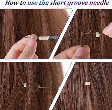 YQQYG أدوات تمديد الشعر نانو، أداة احترافية لتمديد الشعر بخيوط وحلقة، أداة خيوط حلقة لتمديد الشعر باستخدام خرز نانو لتمديدات الشعر، - Image 5