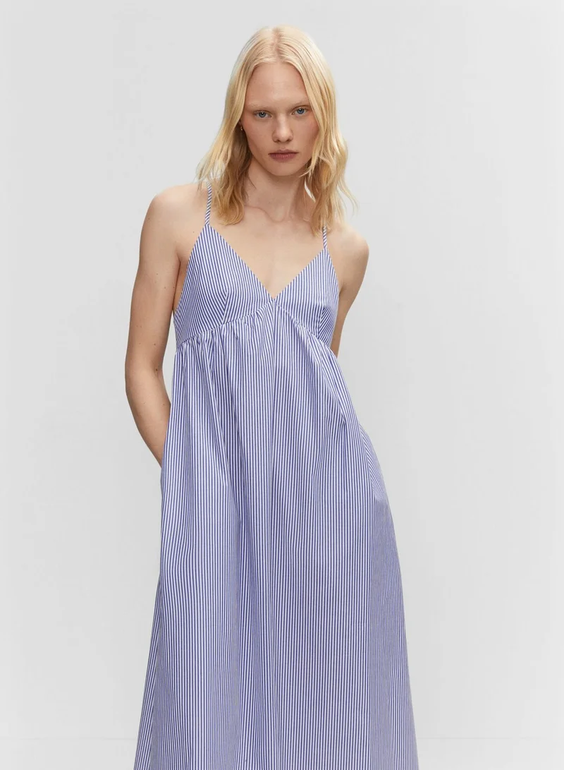 MANGO Striped Strap Detail Dress