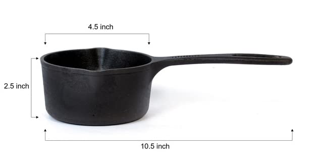 Feroall Feroall Cast Iron Pre Seasoned Tadka Pan and SkilletFry Pan 75 inch 19 cm Cookware Combo Set Induction Gas Stove Electric Compatible Black  - Image 3