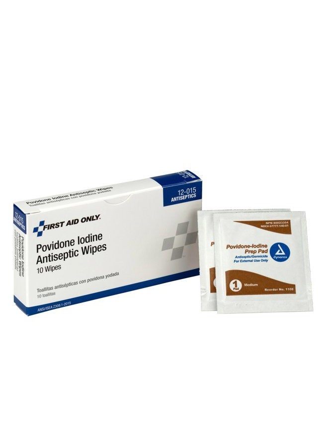 First Aid Only 12-015 مناديل بوفيدون بوب آيودين المطهرة (علبة من 10) - Image 2