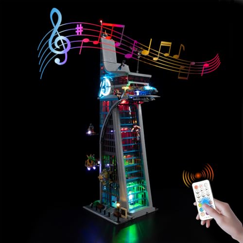 BrickSoul LED RC Light Kit Compatible with Lego 76269 Avengers Tower Building Set Upgrade RC Adjustable Lighting Mode with Music Accessories for Marvel HQ Featuring Set Not Included 76269 Model - Image 1