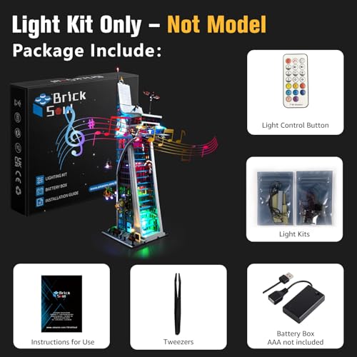 BrickSoul LED RC Light Kit Compatible with Lego 76269 Avengers Tower Building Set Upgrade RC Adjustable Lighting Mode with Music Accessories for Marvel HQ Featuring Set Not Included 76269 Model - Image 5